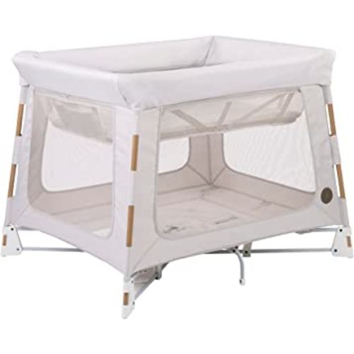 Maxi-Cosi Swift Playard, Playpen with 3-in-1 (Newborn bassinet, toddler, play), Portable, ultra comfort, 1 step fold, travel bag included, Horizon Sand
