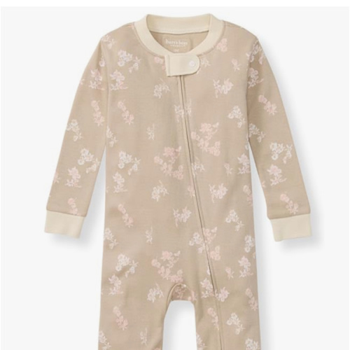 Burt's Bees Baby Baby Girls Sleeper Pajamas, 100% Organic Cotton, One-piece PJs, Diagonal Zip Up Jumpsuit, Snug Fit Footie