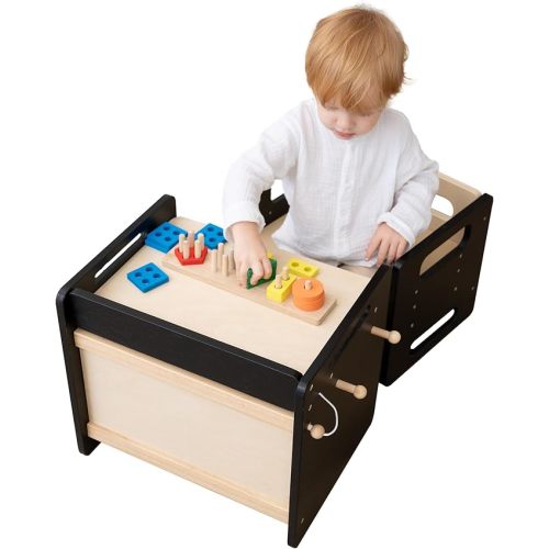 Montessori Weaning Table and Chair Set, Adjustable Toddler Table, White