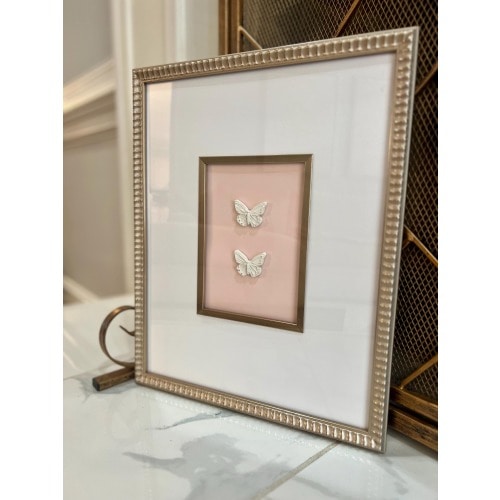 Framed Butterfly Intaglio Art: Customizable Nursery Decor