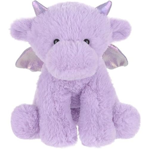 Apricot Lamb Purple Dragon Plush Stuffed Animals for Kids, Soft Cute Plush Toys for Baby Girl and Boy, Fluffy Purple Dragon Purple