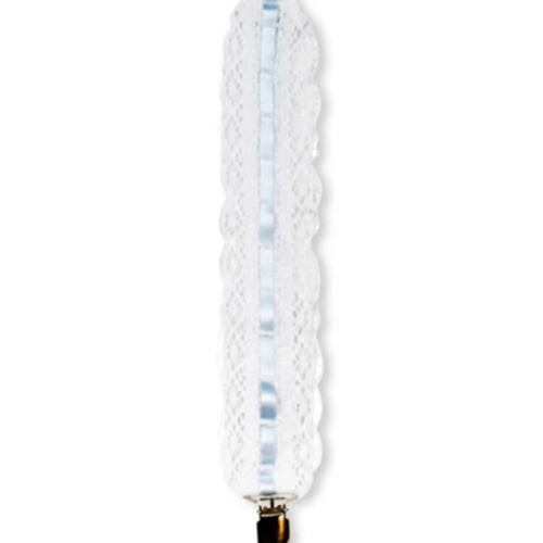 Legacy Pacifier Clip - Legacy White, Blessings Blue Ribbon