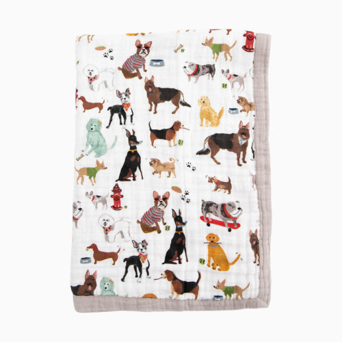 Cotton Muslin Baby Receiving Quilt - Woof