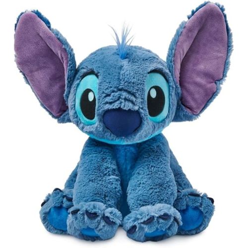 DISNEY STORE Official Stitch Medium Soft Toy for Kids, Cuddly Character with Fuzzy Texture and Embroidered Details, Flexible Floppy Ears, Disney Plushy Suitable for All Ages.