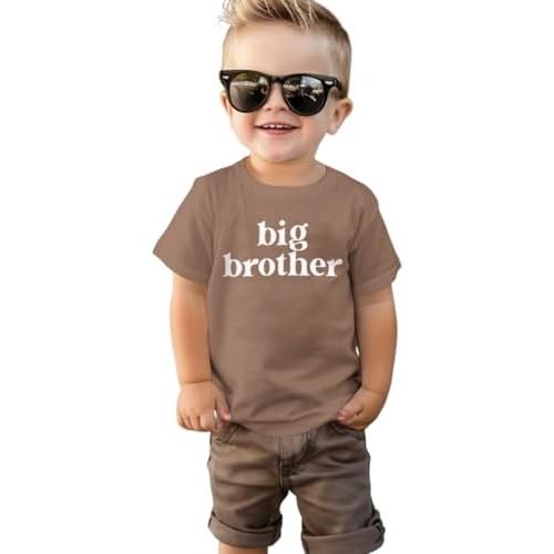 SOFEON Big Brother Shirt for Toddler Baby Boy Promoted to Big Brother Announcement T-Shirt Kids Summer Short Sleeve Tees