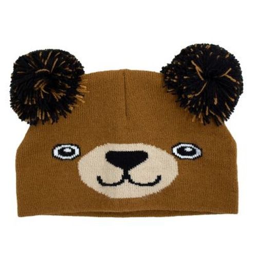 Arctic Gear Infant Specialty Winter Hat - Brown Bear with Double Poms