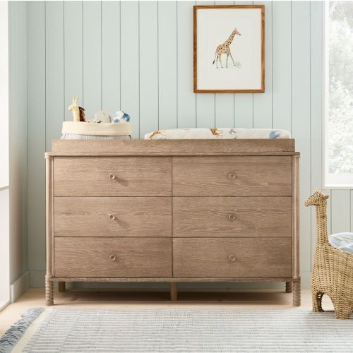 Gwyn 6-Drawer Wide Dresser with Removable Topper (56")