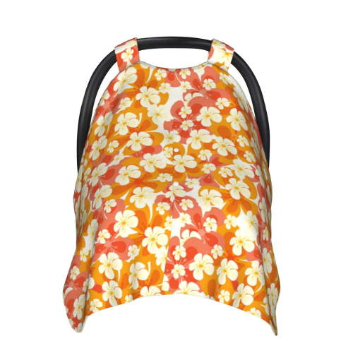 Car Seat Cover Baby - Orange Orchids Flowers Breathable Infant Car Seat Cover for Baby Carseat, Lightweight Comfort Baby Essentials Must Haves Newborn Stuff for Girl Boy