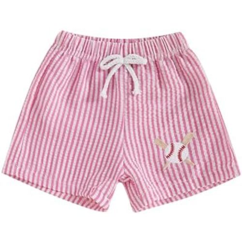Toddler Boys Football Shorts Seersucker Swim Trunks Golf Baseball Baby Summer Clothes Striped Beach Shorts Bottoms