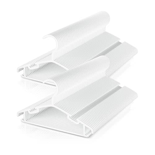 BRFOYU Baby Hangers 100 Pack Non-Slip Kids Plastic Hangers for Closet, Space Saving Toddler Hanger for Infant Clothing, Childrens Hanger for Child, White