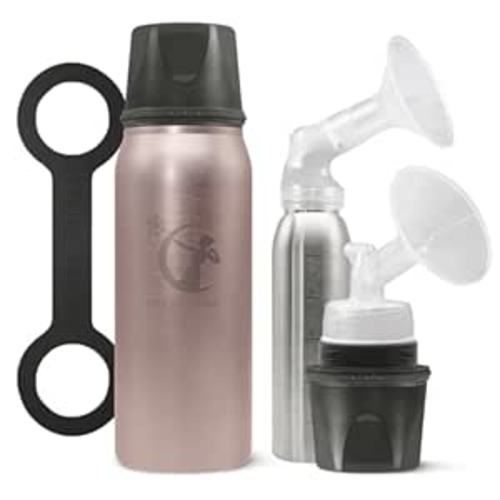 CERES CHILL OG Breastmilk Chiller & Warmer – 12–34oz Portable Breast Milk Cooler, Storage & Baby Bottle for Travel, Work or On-The-Go – Pump Compatible Container – La Vie En Rose Gold