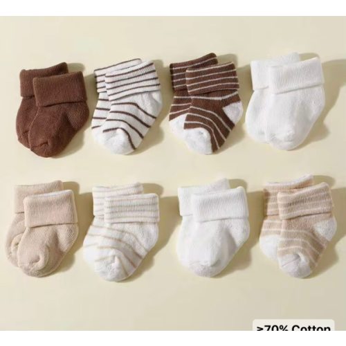 8 Pairs Solid & Striped Crew Socks For Infant, Daily Wear, For Kids for Sale Australia| New Collection Online| SHEIN Australia