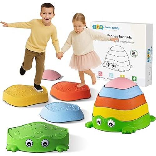 Stepping Stones for Kids Balance, Non-slip Toddlers Sensory Stepping Stones Toys Indoor&Outdoor Play, Promoting Motor Skills and Coordination, Obstacle Course, Gift for Children Age 3 4 5 6 7+