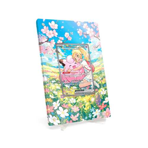 Extended Artwork Display Case Frame suitable for Pokemon Lillie’s Clefairy ex Ascended Heroes (ASC) #280 including stand