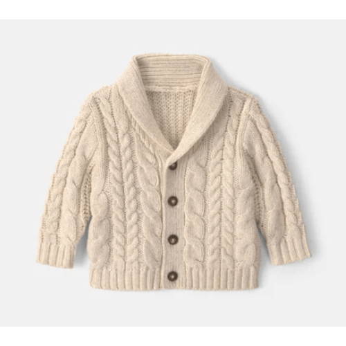 Baby Boy Cardigan Sweater - Cream