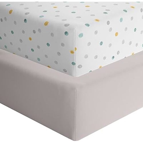 Featherhead™ 2-Pack Fitted Crib Sheets - 100% Cotton - 52" x 28" x 9" for Standard Crib and Toddler Mattress (Jersey Grey Polka)