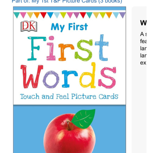 My First Touch and Feel Language Picture Cards: First Words (My First Board Books)