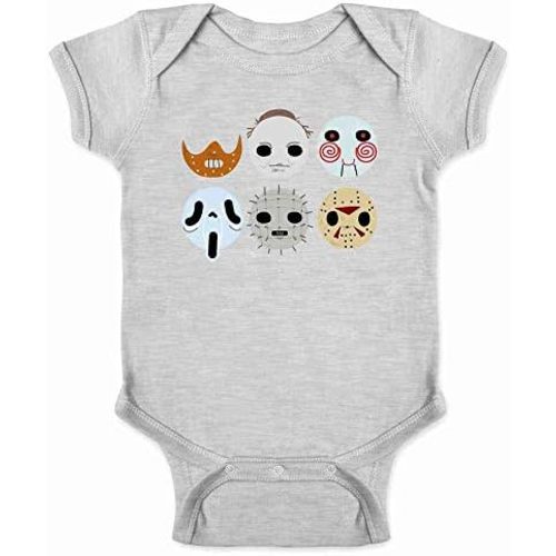 Pop Threads Horror Masks Monster Scary Movie Halloween Spooky Infant Baby Boy Girl Bodysuit