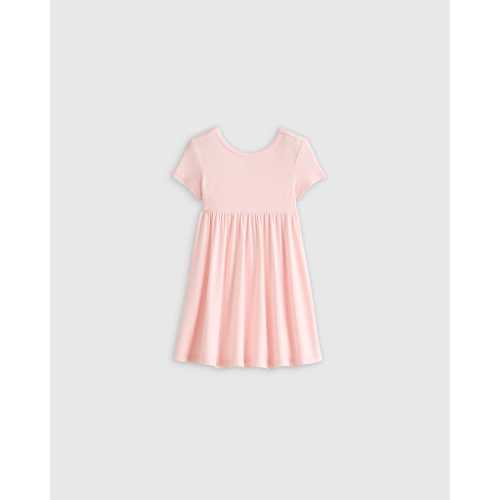 Bamboo Short Sleeve Twirl Dress in Gentle Pink