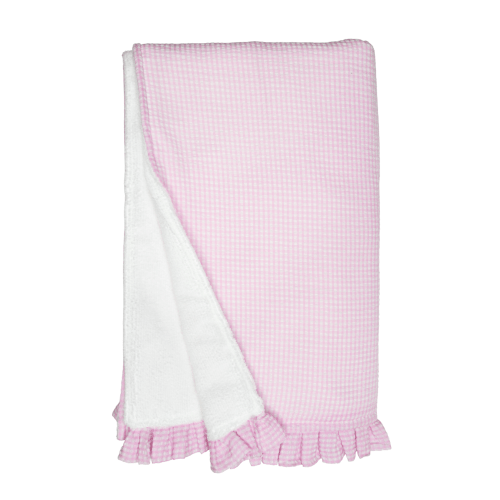 Zsa Zsa & Lolli Seersucker Towel Pink Ruffle - Spoiled Sweet Boutique - Spoiled Sweet Boutique
