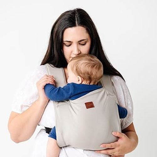 Happy! Haven Baby Carrier – Organic Cotton Blend, 7-35 lbs, Newborn to Toddler – Stretchy Ergonomic Cross-Back Soft Structured Carrier, Adjustable Fit