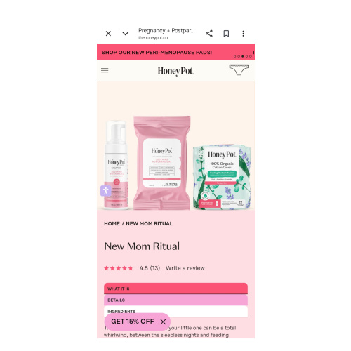 Postpartum Honey Pot New Mom Ritual