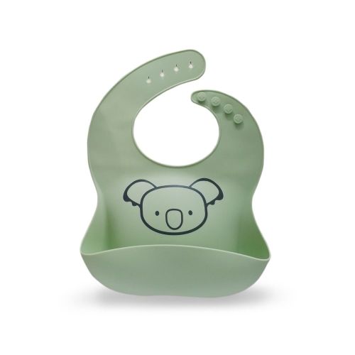 Plum Silicone Catcher Bib Koala Olive