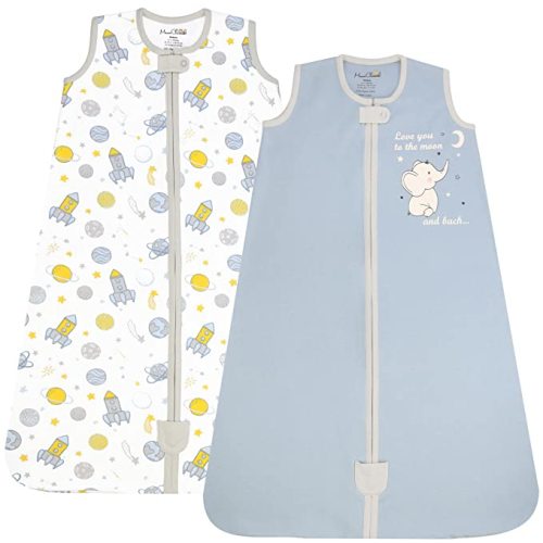 Mama Cheetah Baby Sleep Sack 0.5 TOG, Organic Cotton Baby Wearable Blanket with Two-Way Zipper, Swaddle Transition Baby Sleeping Bag for Newborn Infant Toddler Boy Girl, 0-6 Months