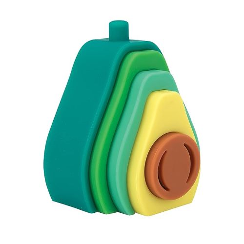 Nuby Soft Silicone Stackable Avocado Interactive Toy | Early Development and Creativity - 12+ Months