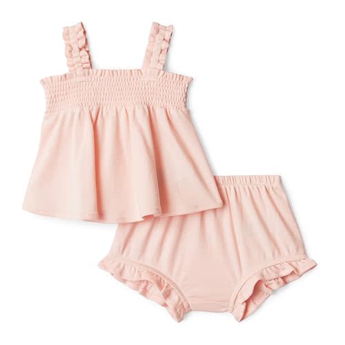 Amazon Essentials x Sofia Grainge Baby Girls' Cotton Sleeveless Shirt and Shorts Play Set