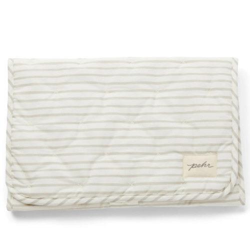 Striped On the Go Portable Changing Pad - Pebble Grey