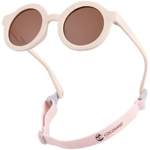 COCOSAND Polarized Baby Sunglasses with Strap Soft Silicone Nose Pads Flexible for 0-24 Months Infant Toddler Girls Boys