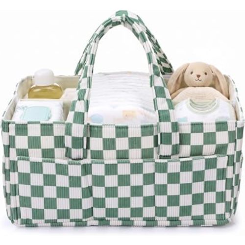 Checkered Baby Diaper Caddy