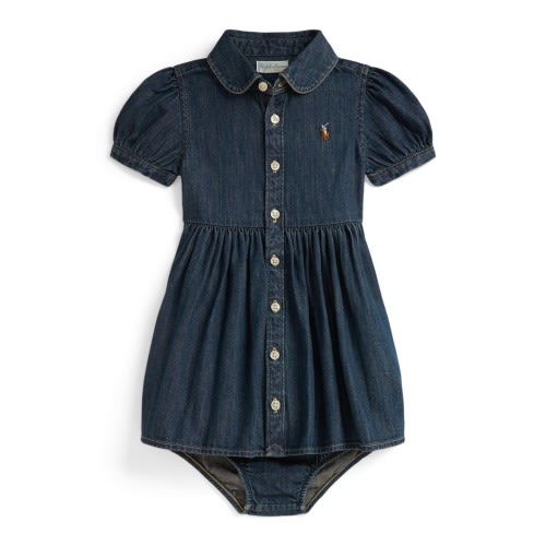 Puff Sleeve Cotton Denim Button-Up Shirtdress with Bloomers, 3M
- Only a few left