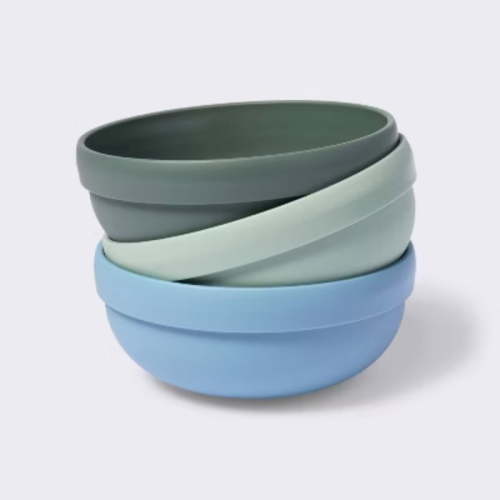 Plastic Bowls - 3pk - Blue/Green -