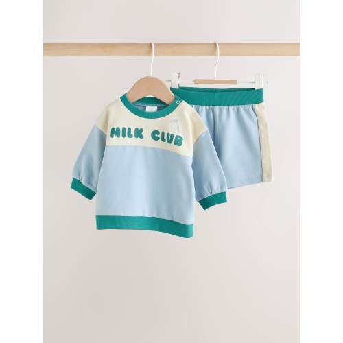 Blue Milk Club Sweatshirt and Shorts Baby Set (0mths-2yrs)