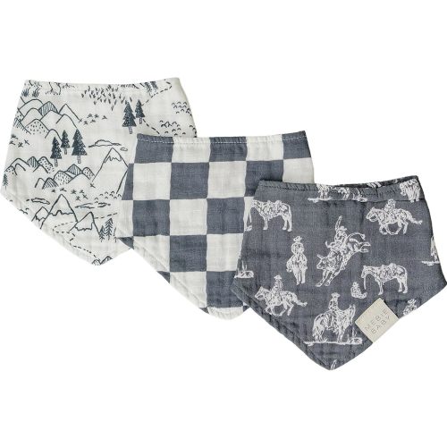 Mebie Baby Muslin Cotton Bib, Western Print 3-Pack