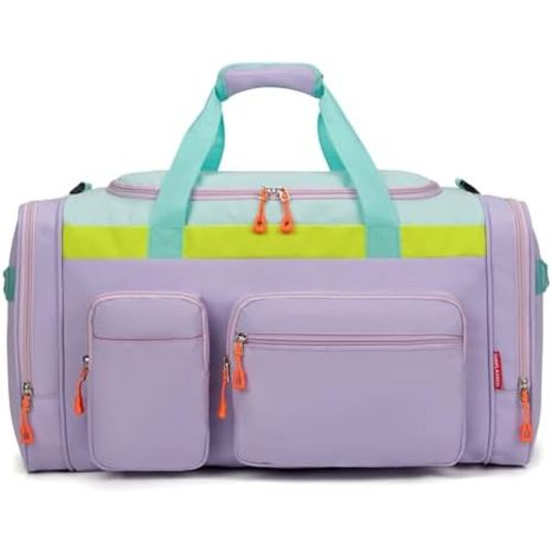 Large Kids Duffle Bag for Travel, Overnight, or Weekender, 22" inch (Light Green)