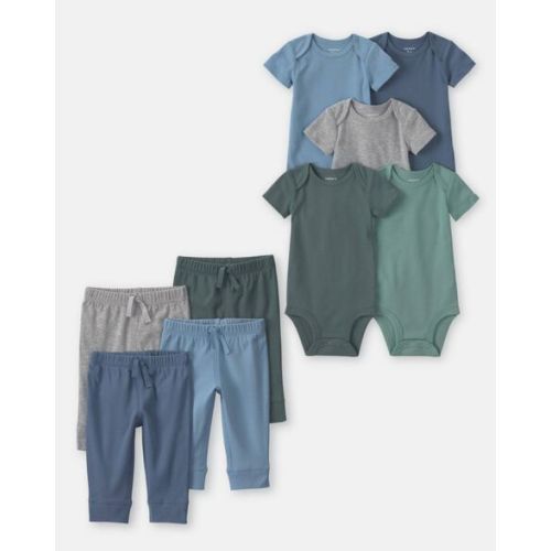 Baby Boy 9-Piece Bodysuits & Pants Set - Blue/Grey/Green | Carter's