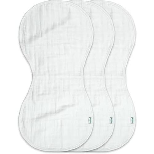 green sprouts Muslin Burp Cloths made from Organic Cotton | 4 absorbent layers protect from sniffles,drips & drools | 100% organic cotton muslin,Super soft & softer with every wash,Machine washable