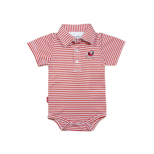 INFANT UGA Striped Polo Snap-Bottom One Piece – The Red Zone- Athens, GA