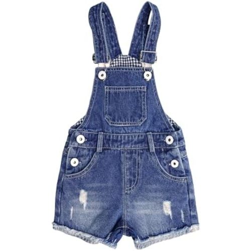 KIDSCOOL SPACE Baby Girls Denim Shorts,Toddler Little Boys Soft Jeans Summer Shortalls