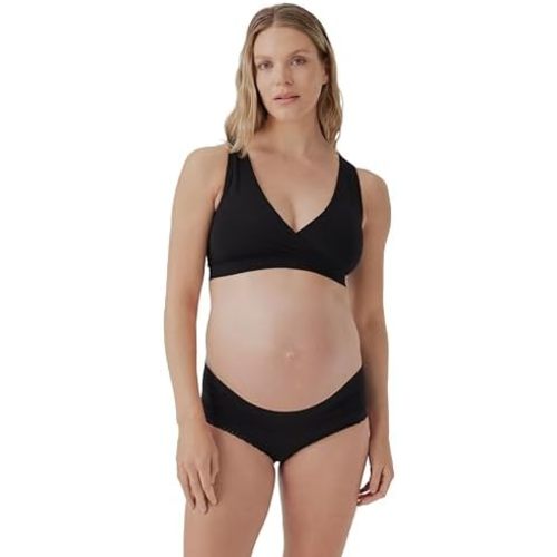 Pact Organic Cotton Maternity Foldover Brief Underwear for Pregnancy Postpartum, 4-pack