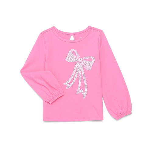 Garanimals Toddler Girl Long Cuffed Sleeve Sequin Graphic Top, Sizes 18M-5T