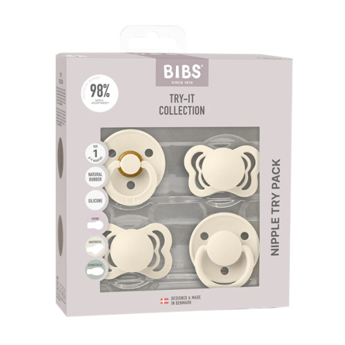 BIBS Ivory Pacifier Try-It Set
