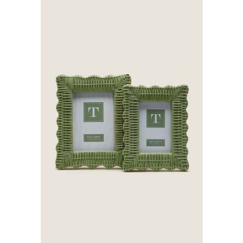4x6 Green Wicker Weave Photo Frame