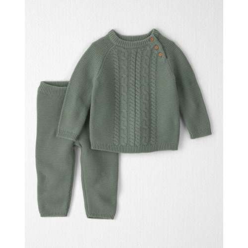 Baby 2-Piece Organic Cotton Cable Knit Top & Pant Set - Little Planet | Carter's