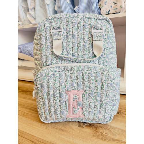 TRVL Hampton Floral Quilted All You Need Bag- Single Appliqué Initial