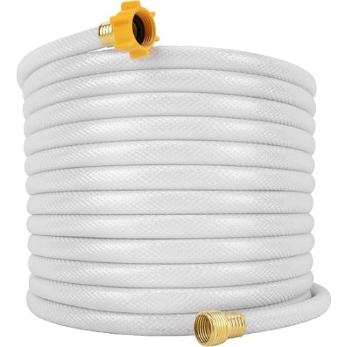 Camco TastePURE 50-Ft Water Hose - RV Drinking Water Hose Contains No Lead, No BPA & No Phthalate - Features Reinforced Design & Crafted of PVC - 1/2” Inside Diameter, Made in the USA (22753)