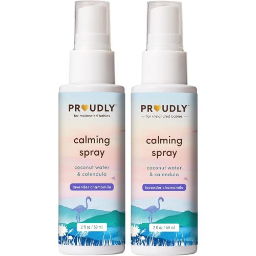 PROUDLY Baby Calming Spray with Lavender & Chamomile Essential Oils — Bedtime Sleep Mist for Newborns, Infants & Toddlers, Room, Linen & Skin Spray, No Synthetic Fragrance, 2-Pack (2 oz)